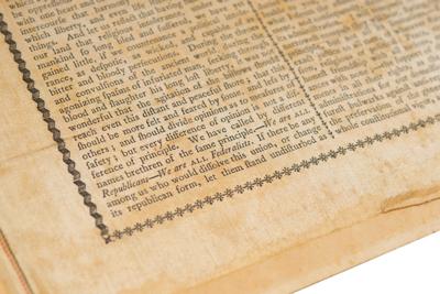 Lot #6008 Thomas Jefferson: Rare Silk Broadside of First Inaugural Address (1801) - Image 3