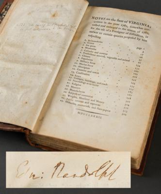 Lot #6006 Thomas Jefferson: First Edition of Notes
