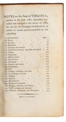 Lot #6006 Thomas Jefferson: First Edition of Notes on the State of Virginia (Edmund Randolph's Copy, Signed and Annotated) - Image 4