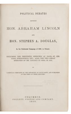 Lot #6014 Abraham Lincoln Signed First Edition of the Lincoln-Douglas Debates (One of Four Known Signed in Ink, to Former Law Apprentice N. M. Broadwell) - Image 4