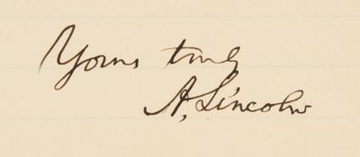 Lot #6016 Abraham Lincoln Letter Signed as President on Fort Pillow Massacre of Black Soldiers by Rebels - Image 3