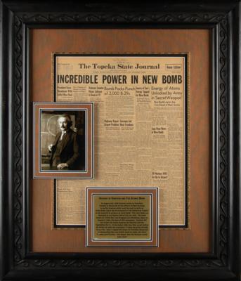 Lot #6062 Albert Einstein Signed 'Atomic Bomb' Newspaper (August 6, 1945) - Image 4