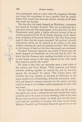 Lot #6090 Manhattan Project: Atomic Bomb Signed Book with Einstein, Oppenheimer, Bohr, Enola Gay Crew, Nobel Prize Winners, and Nuclear Researchers - Image 12