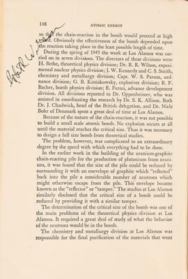 Lot #6090 Manhattan Project: Atomic Bomb Signed Book with Einstein, Oppenheimer, Bohr, Enola Gay Crew, Nobel Prize Winners, and Nuclear Researchers - Image 14