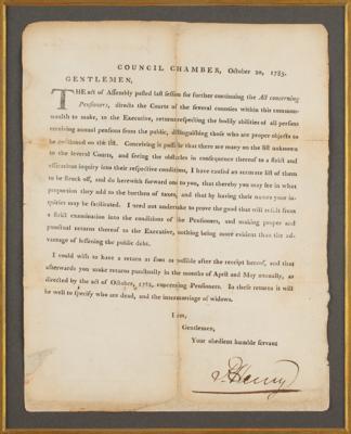 Lot #62 Patrick Henry Document Signed - Image 2