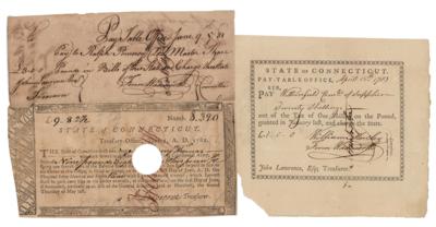 Lot #91 Revolutionary War: Connecticut (3) Pay