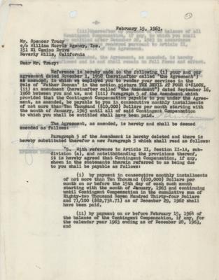Lot #731 Spencer Tracy Document Signed - Image 1