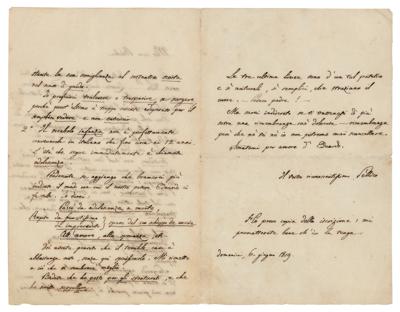 Lot #465 Silvio Pellico Autograph Letter Signed - Image 2