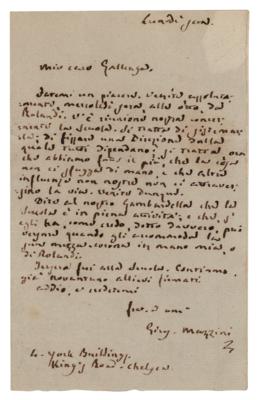 Lot #177 Giuseppe Mazzini Autograph Letter Signed