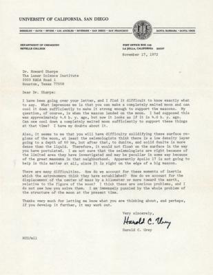 Lot #290 Harold C. Urey Typed Letter Signed