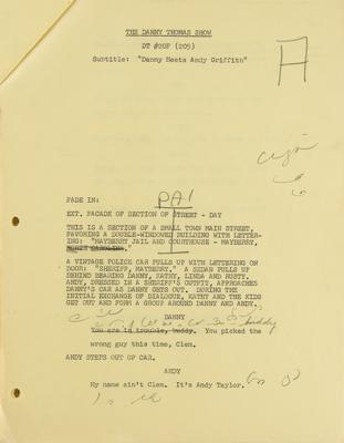 Lot #725 The Danny Thomas Show: Andy Griffith Debut Script: Original annotated script for Andy Griffith's television debut - Image 3