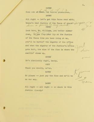 Lot #725 The Danny Thomas Show: Andy Griffith Debut Script: Original annotated script for Andy Griffith's television debut - Image 4