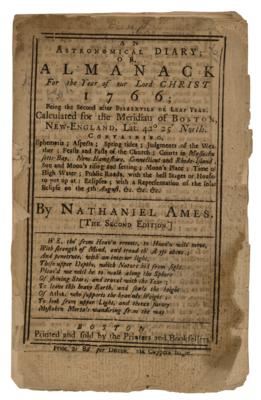 Lot #39 Paul Revere Woodcut Engraving in 1766 Nathaniel Ames Almanac Almanac - Image 1