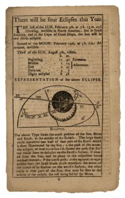 Lot #39 Paul Revere Woodcut Engraving in 1766 Nathaniel Ames Almanac Almanac - Image 2