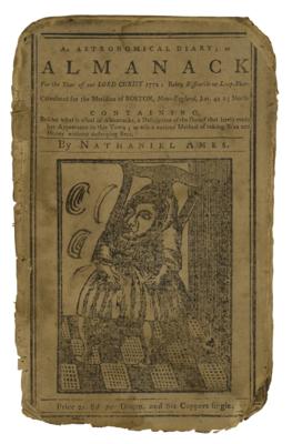 Lot #37 Paul Revere (3) Woodcut Engravings in 1772 Nathaniel Ames Almanac Almanac - Image 1