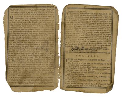 Lot #37 Paul Revere (3) Woodcut Engravings in 1772 Nathaniel Ames Almanac Almanac - Image 2