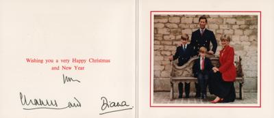 Lot #187 Princess Diana and King Charles III Signed Christmas Card - Image 1
