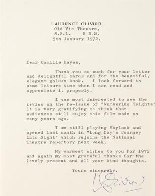Lot #617 Laurence Olivier Collection of (14) Typed Letters Signed - Image 1