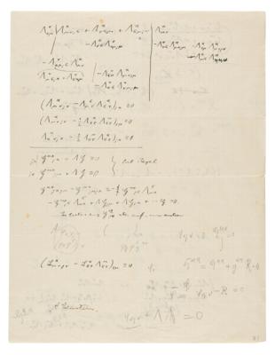 Lot #210 Albert Einstein Autograph Scientific Manuscript Signed - Image 1