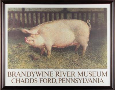 Lot #422 Jamie Wyeth Signed Poster with Sketch