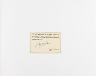 Lot #429 Ansel Adams Signed Book - Yosemite and the Range of Light - Image 2