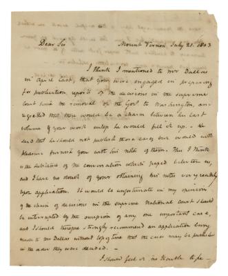 Lot #167 Bushrod Washington Autograph Letter