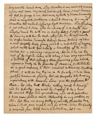 Lot #5 Abigail Adams Autograph Letter Signed on JQA, Jefferson, Sally Hemings, and England - Image 7