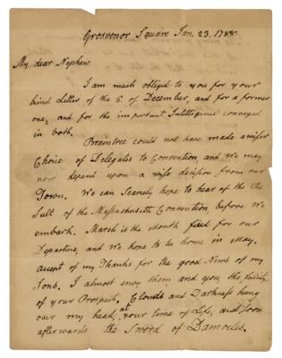 Lot #4 John Adams Autograph Letter Signed on US