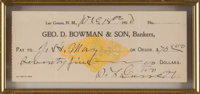 Lot #222 Pat Garrett Signed Check (1900) - Image 1