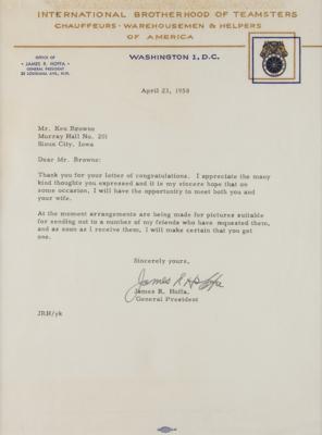 Lot #227 Jimmy Hoffa Typed Letter Signed (1958) - Image 2