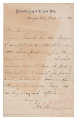 Lot #341 William T. Sherman Autograph Letter