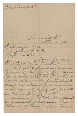 Lot #306 James Longstreet Autograph Letter Signed