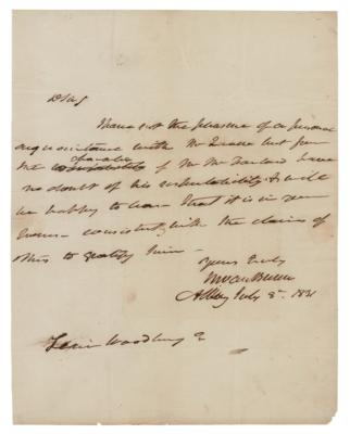 Lot #161 Martin Van Buren Autograph Letter Signed