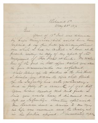 Lot #308 George Pickett Autograph Letter Signed on