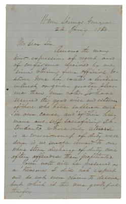 Lot #298 Braxton Bragg Autograph Letter Signed on