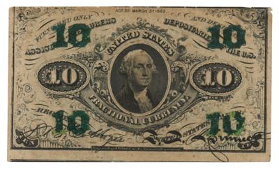 Lot #328 Fractional Currency: Ten Cents (1863)