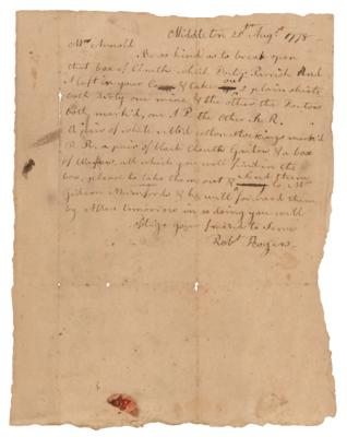 Lot #319 Robert Rogers Rare Autograph Letter Signed (1778) - Image 1