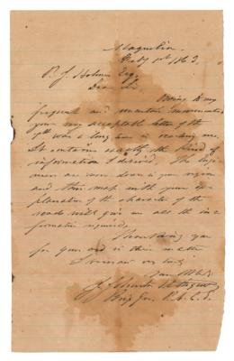 Lot #307 J. Johnston Pettigrew Autograph Letter