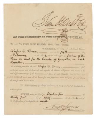 Lot #224 Sam Houston Signed Republic of Texas Appointment - Image 1