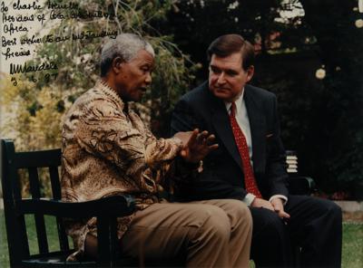Lot #201 Nelson Mandela Signed Oversized Photograph - Image 1