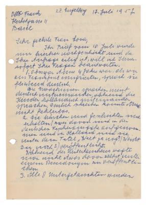 Lot #197 Otto Frank: Detailed letter by Anne