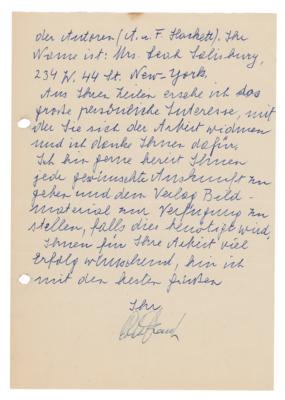 Lot #197 Otto Frank: Detailed letter by Anne Frank's father: 