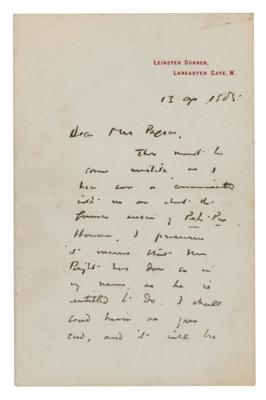 Lot #451 James M. Barrie Autograph Letter Signed