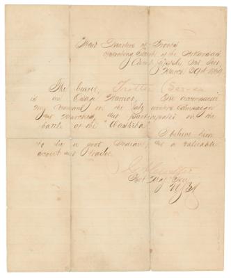 Lot #310 George A. Custer Document Signed for