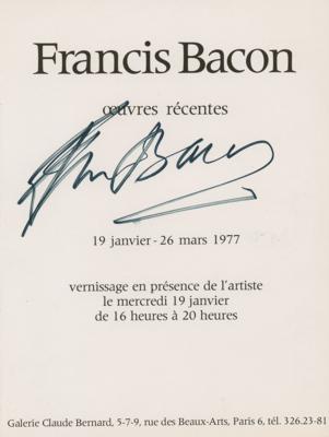Lot #430 Francis Bacon Signed Exhibition