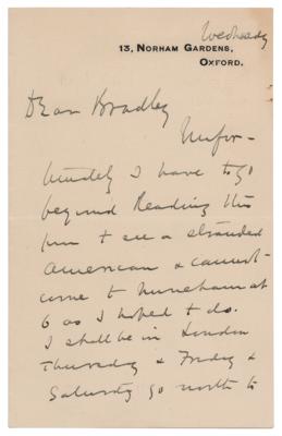 Lot #214 William Osler Autograph Letter Signed