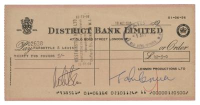 Lot #511 Beatles: John Lennon Signed Check (1969)