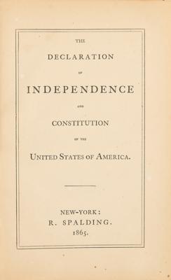 Lot #15 Declaration of Independence and Constitution Book (1865) with 13th Amendment: Spalding's 1865 edition of the Declaration of Independence and Constitution of the United States, with the first appearance of the 13th Amendment in book form - Image 2