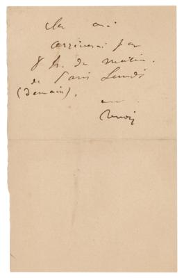 Lot #417 Pierre-Auguste Renoir Autograph Note