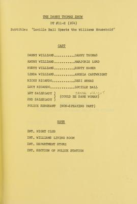 Lot #726 The Danny Thomas Show: Lucille Ball Episode Script - Image 5
